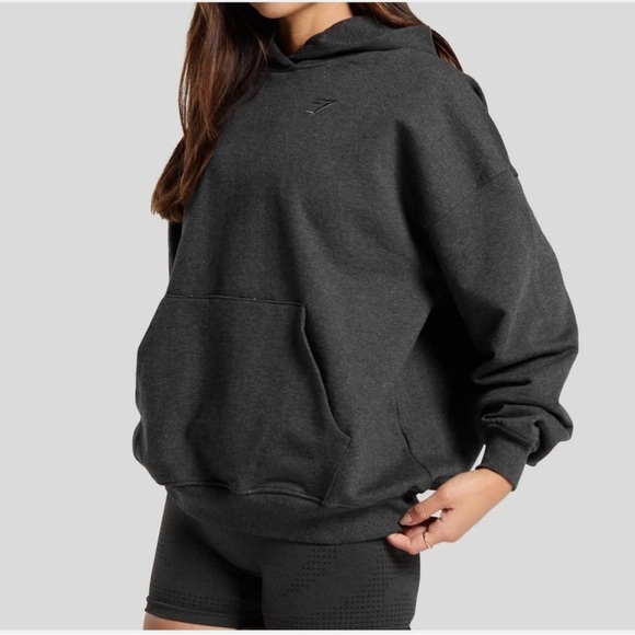 Gymshark Tops - Gymshark Dark Gray Hoodie for Women oversized relax look